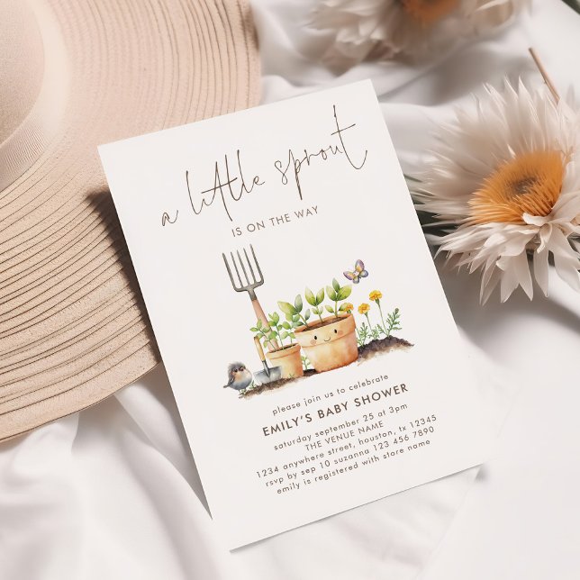 Invitation Le Baby shower du Jardin de Little Sprout (Créateur téléchargé)