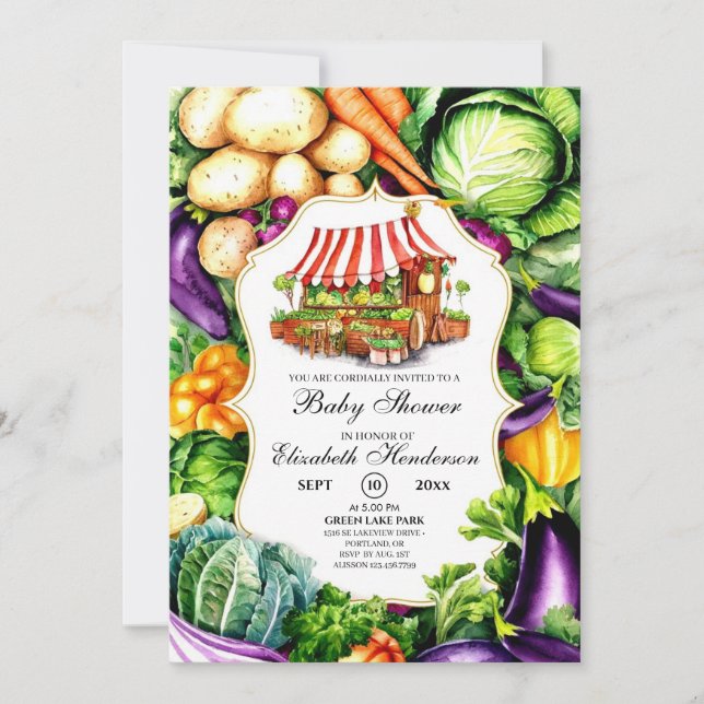Invitation Le Baby shower du marché des fermiers magiques (Devant)