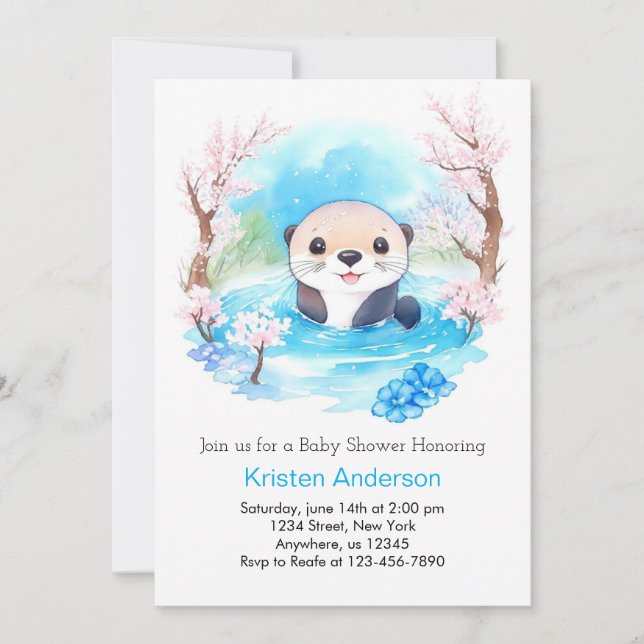 Invitation Le Baby shower Fleur sauvage Paradise Boy de Cute  (Devant)