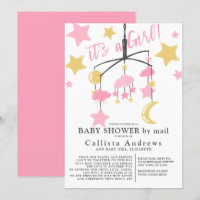 Le Baby shower mobile Girl Moon Stars par la poste