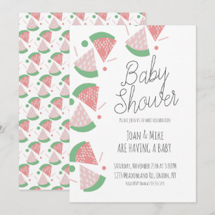 Invitation Le Baby shower moderne Watermelon Sprinkings Confe