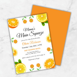 Invitation Le Baby shower principal d'agrumes orange de Mama