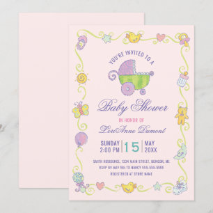 Invitation Le Baby shower rose de Sweet Dreams