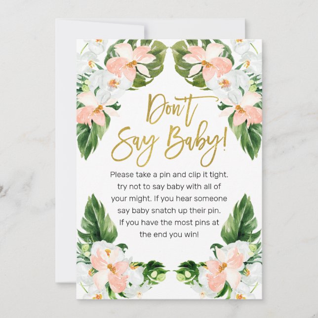 Invitation Le baby shower tropical d'Aloha ne dit pas signe b (Devant)