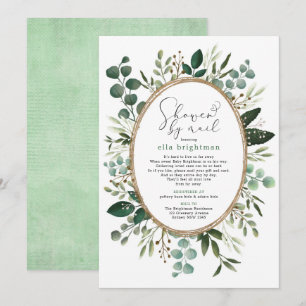 Invitation Le Baby shower verdoyant par le courrier à distanc