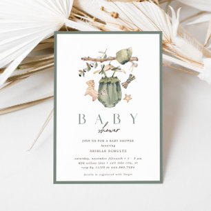 Invitation Le Baby shower Vintage rustique de la fille Boho S