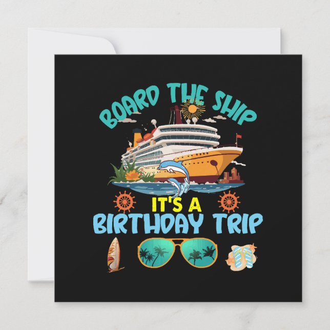 Invitation Le bateau C'est un voyage d'anniversaire (Devant)