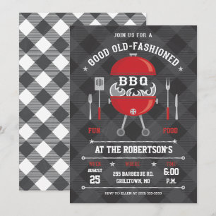 Invitation Le BBQ de flamber grillent l'invitation,