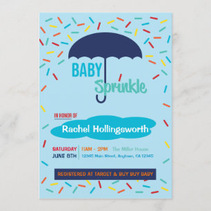 Invitation Le bébé arrosent le parapluie