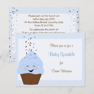 Invitation Le bébé arrosent l'invitation dans le bleu