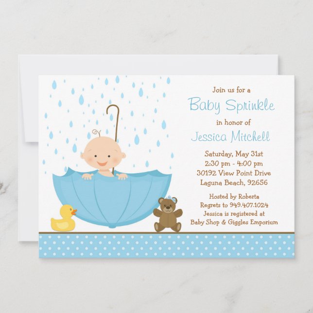 Invitation Le bébé arrosent l'invitation de douche pour le (Devant)
