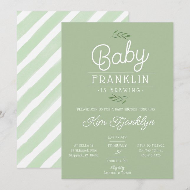 Invitation Le bébé boho moderne brasse le Baby shower (Devant / Derrière)