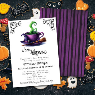 Invitation Le bébé brasse du café sorcier Halloween Baby show