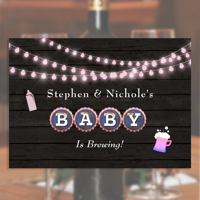 Invitation Le bébé brasse le Baby shower du couple fille (Créateur téléchargé)