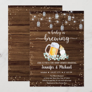 Invitation Le bébé brasse un Baby shower rustique à cordes lu