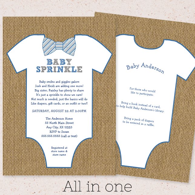 Invitation Le bébé de garçon de tricot de cravate d'arc de (Créateur téléchargé)