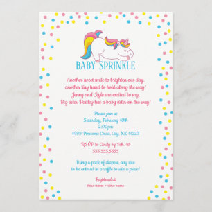 Invitation Le bébé de licorne arrosent l'invitation