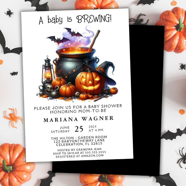 Invitation Le bébé d'Halloween brasse le Baby shower (Créateur téléchargé)