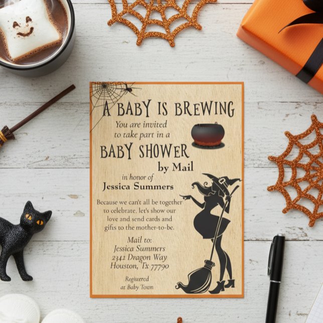 Invitation Le bébé d'Halloween brasse une douche par Mail Wit (Créateur téléchargé)