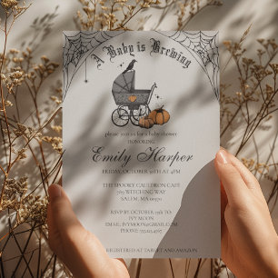 Invitation Le bébé est en train de brasser Baby shower gothiq