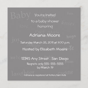 Invitation Le bébé exprime le baby shower Invitation-gris
