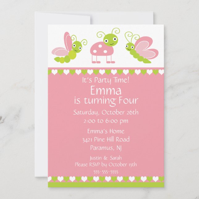 Invitation Le bébé mignon branche l'invitation sur table (Devant)