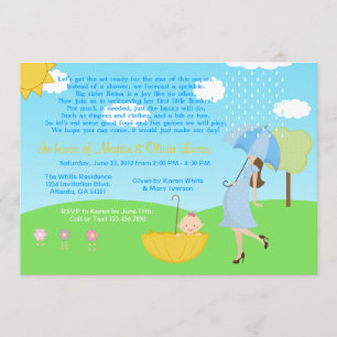 Invitation Le bébé moderne mignon de maman et de bébé