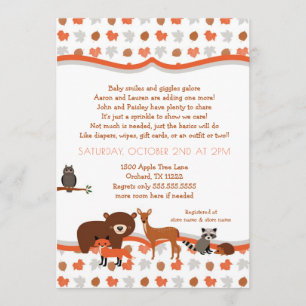 Invitation Le bébé neutre d'automne de créatures de région