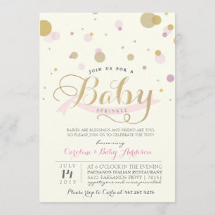 Invitation Le bébé rose moderne arrosent l'invitation de baby