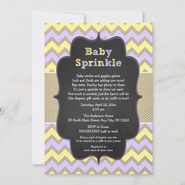 Invitation Le bébé rustique de FILLE arrosent l'invitation, (Devant)