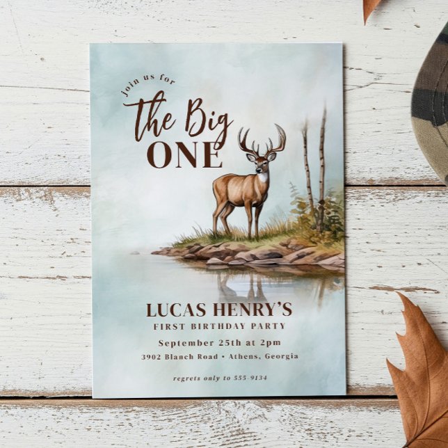 Invitation Le Big ONE Deer première chasse 1er anniversaire (Créateur téléchargé)