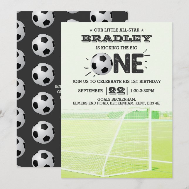 Invitation Le Big One | Football 1er anniversaire (Devant / Derrière)