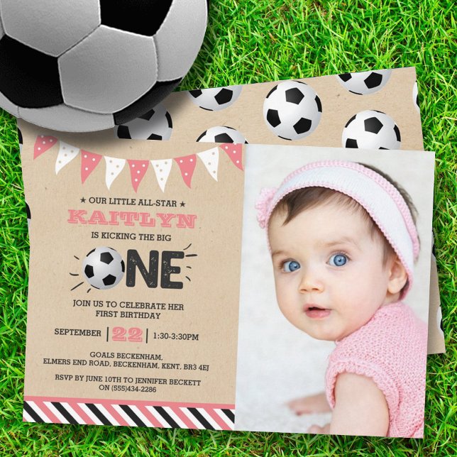 Invitation Le Big One | Football 1er anniversaire photo (Créateur téléchargé)