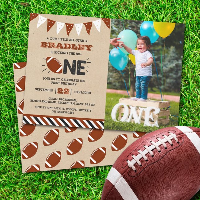 Invitation Le Big One | Football 1er anniversaire photo (Créateur téléchargé)