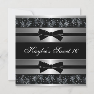 Invitation Le blanc noir cintre l'anniversaire de sweet
