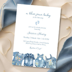 Invitation Le Blue Jean Baby moderne est en route Baby shower