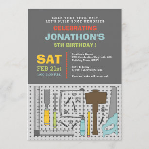 Invitation Le bricoleur usine l'invitation de fête