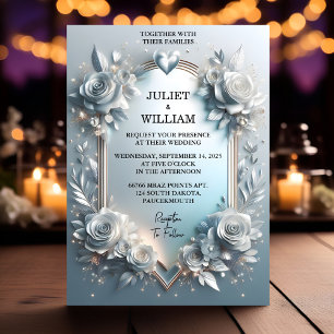Invitation Le brillant métallique brillant haut de gamme Mari