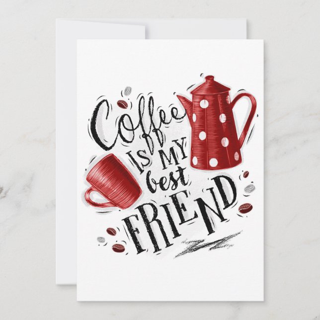 Invitation Le Café Lover Est Mon Meilleur Ami (Devant)