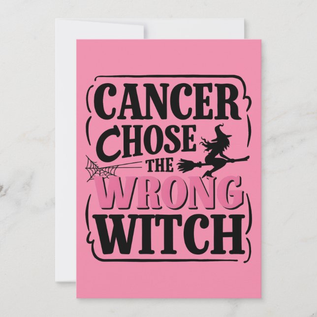 Invitation Le cancer choisit la mauvaise sorcière Sensibilisa (Devant)