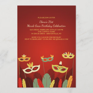 Invitation Le carnaval masque l'invitation