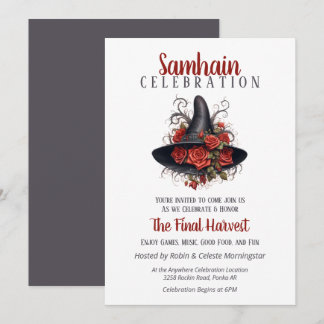 Invitation Le Casquette sorcier Samhain Harvest Halloween Par