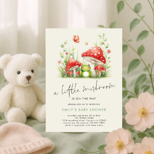 Invitation Le champignon est sur Way Frog Baby shower