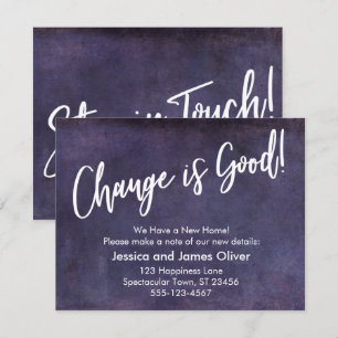 Invitation Le changement est bon ! Grunge Purple Moving Faire