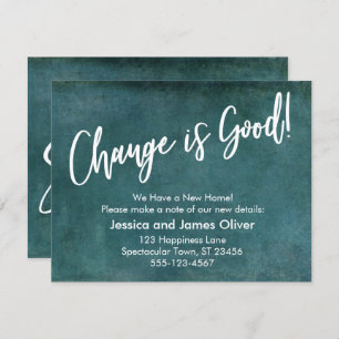 Invitation Le changement est bon ! Grunge Turquoise Moving Fa