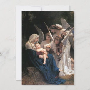 Invitation Le Chant des Anges par Bouguereau, Fête de Noël