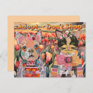 Invitation Le chien et le chat adoptent Don't Shop Greeting C