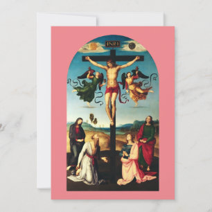 Invitation Le Christ crucifié avec la Vierge Marie
