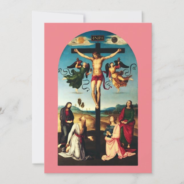 Invitation Le Christ crucifié avec la Vierge Marie (Devant)