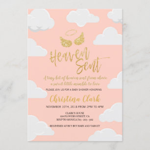 Invitation Le ciel a envoyé un Baby shower de fille